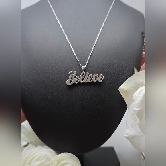 ❤️ I BELIEVE STERLING SILVER NECKLACE - Picture 2 of 3